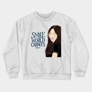 Beautiful girl portrait. Smile and good vibes come. Crewneck Sweatshirt